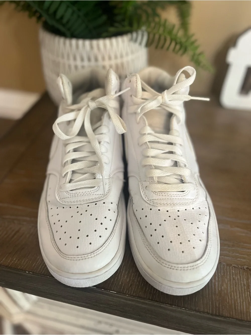 Nike Court Vision Mid Men's White Basketball Shoes, DN3577-100 Size 9